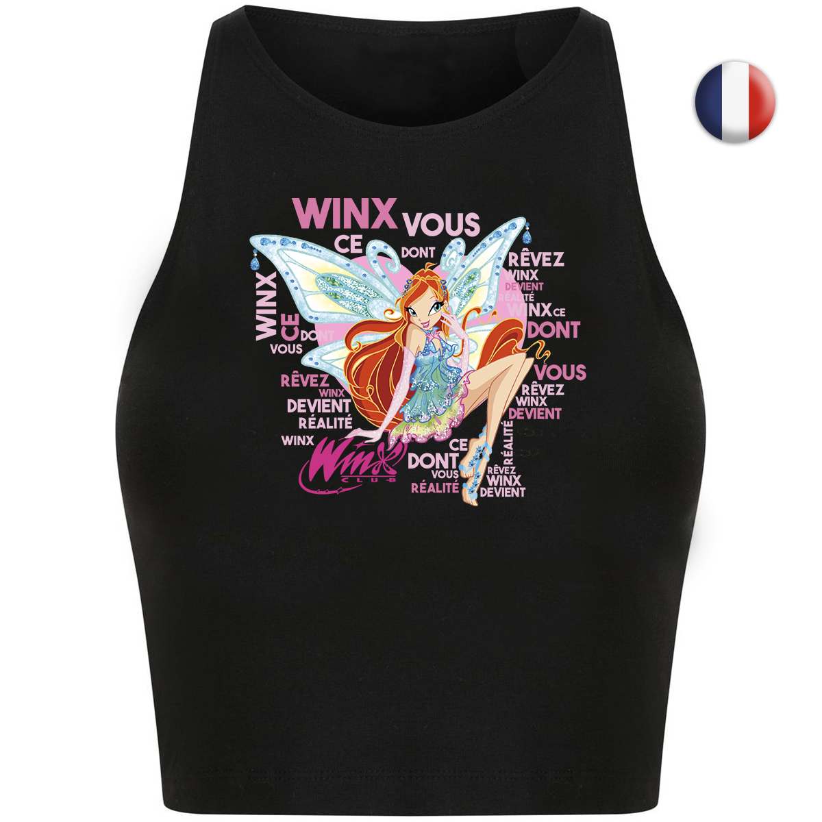 Sing along with Bloom! Black Crop top