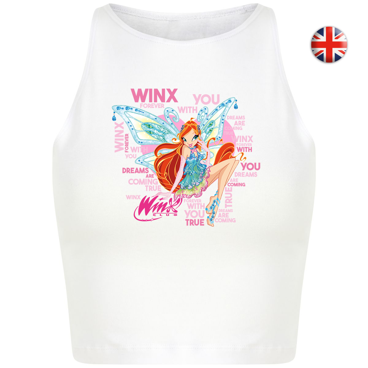 Sing along with Bloom! White Crop top
