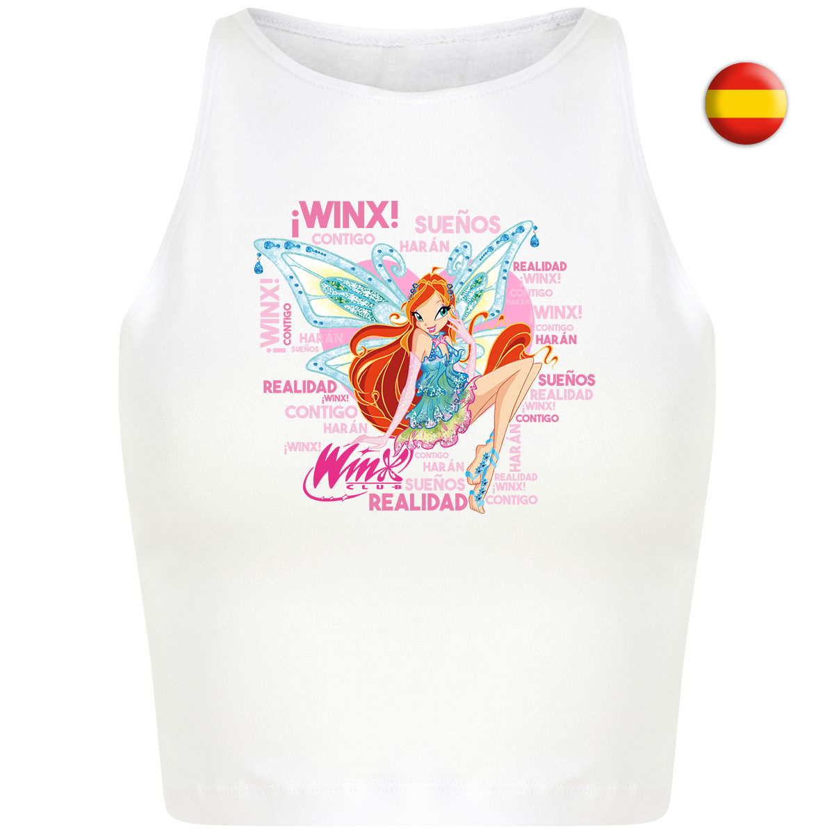 Sing along with Bloom! White Crop top