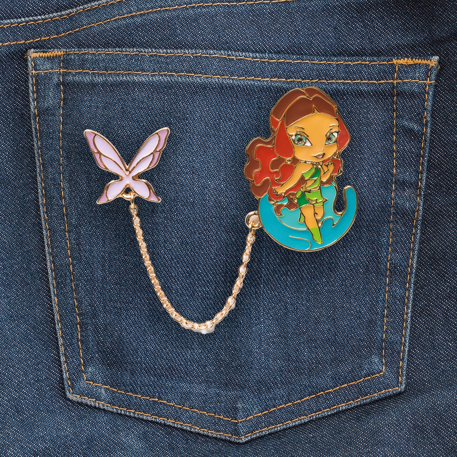 Aisha Double Enamel Pin