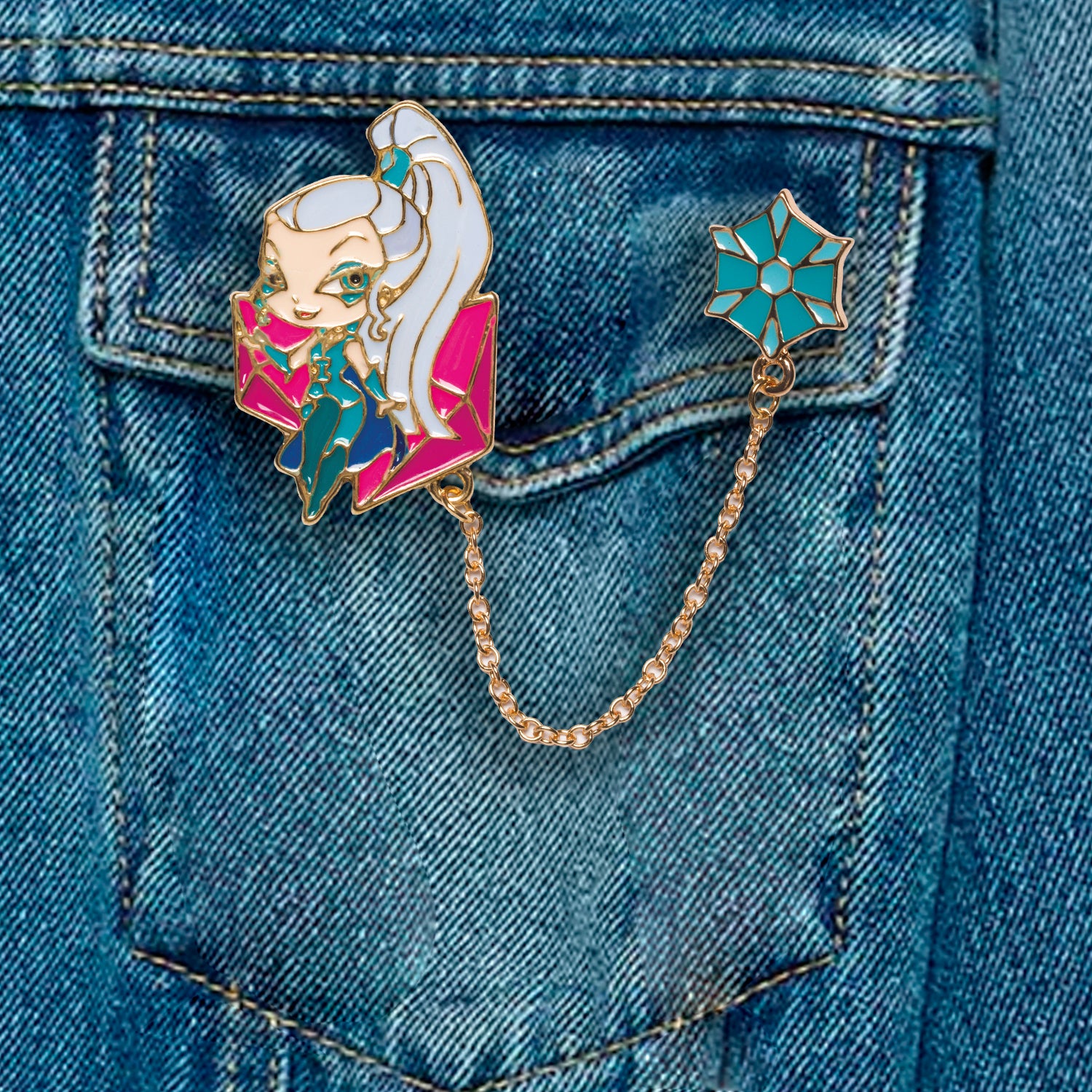 Icy Double Enamel Pin