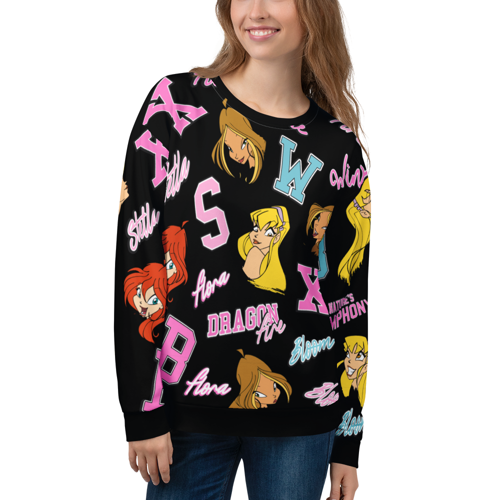 Face The Winx Full Print Unisex Sweatshirt