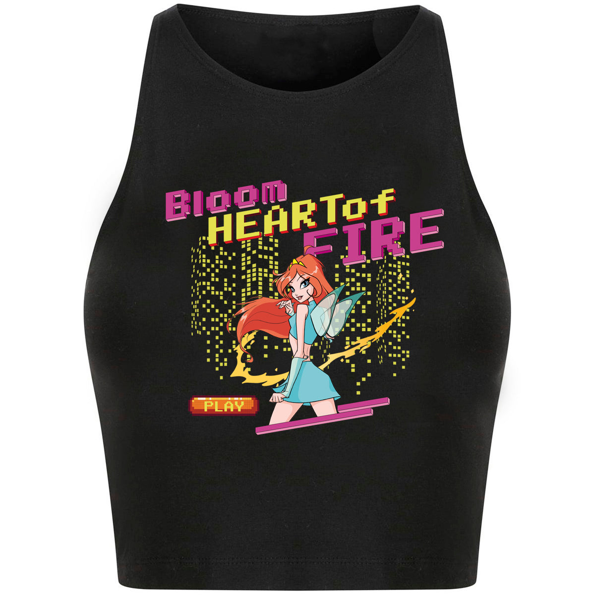 Bloom heart of fire Crop Top