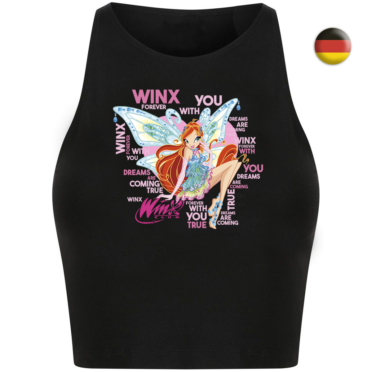 Sing along with Bloom! Black Crop top