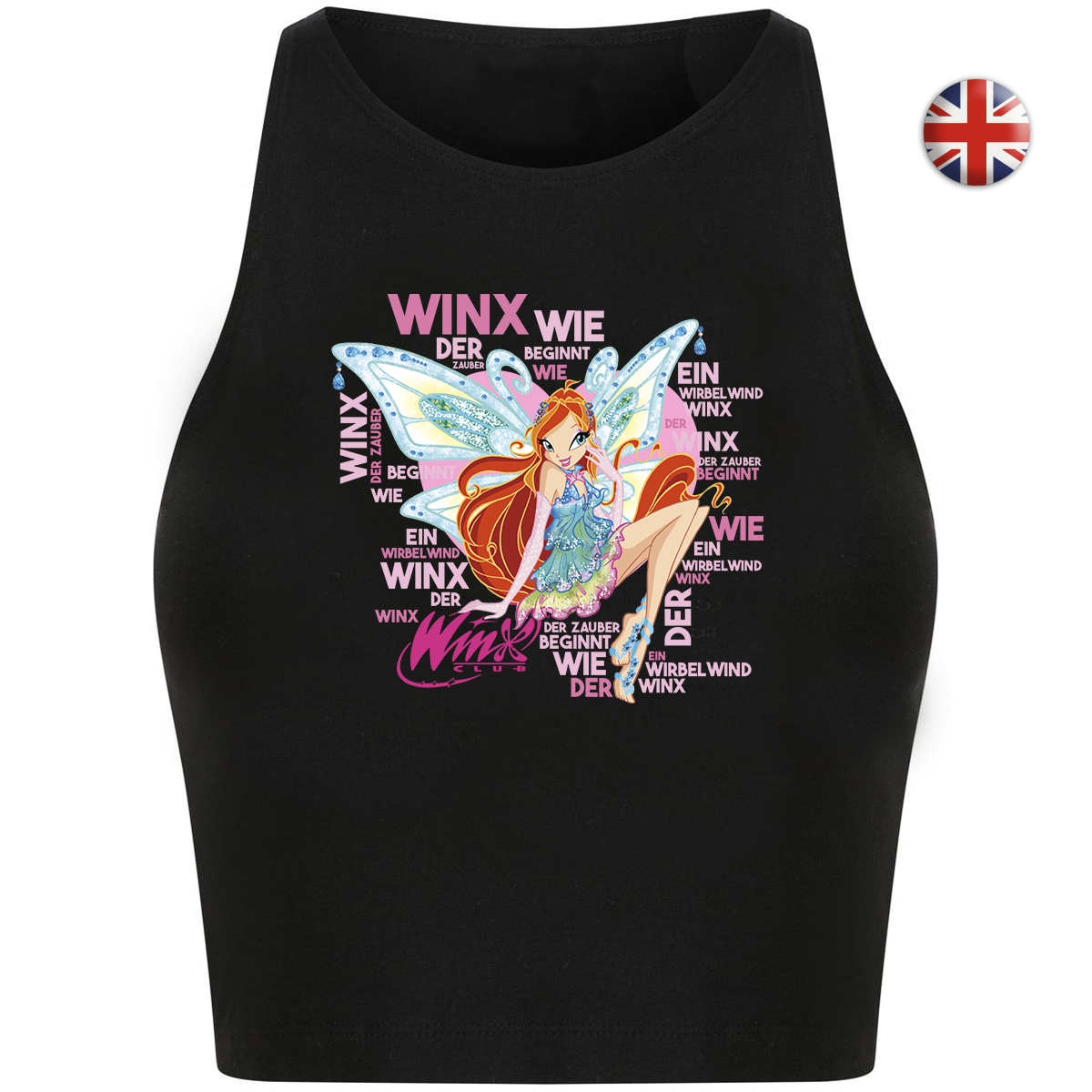 Sing along with Bloom! Black Crop top