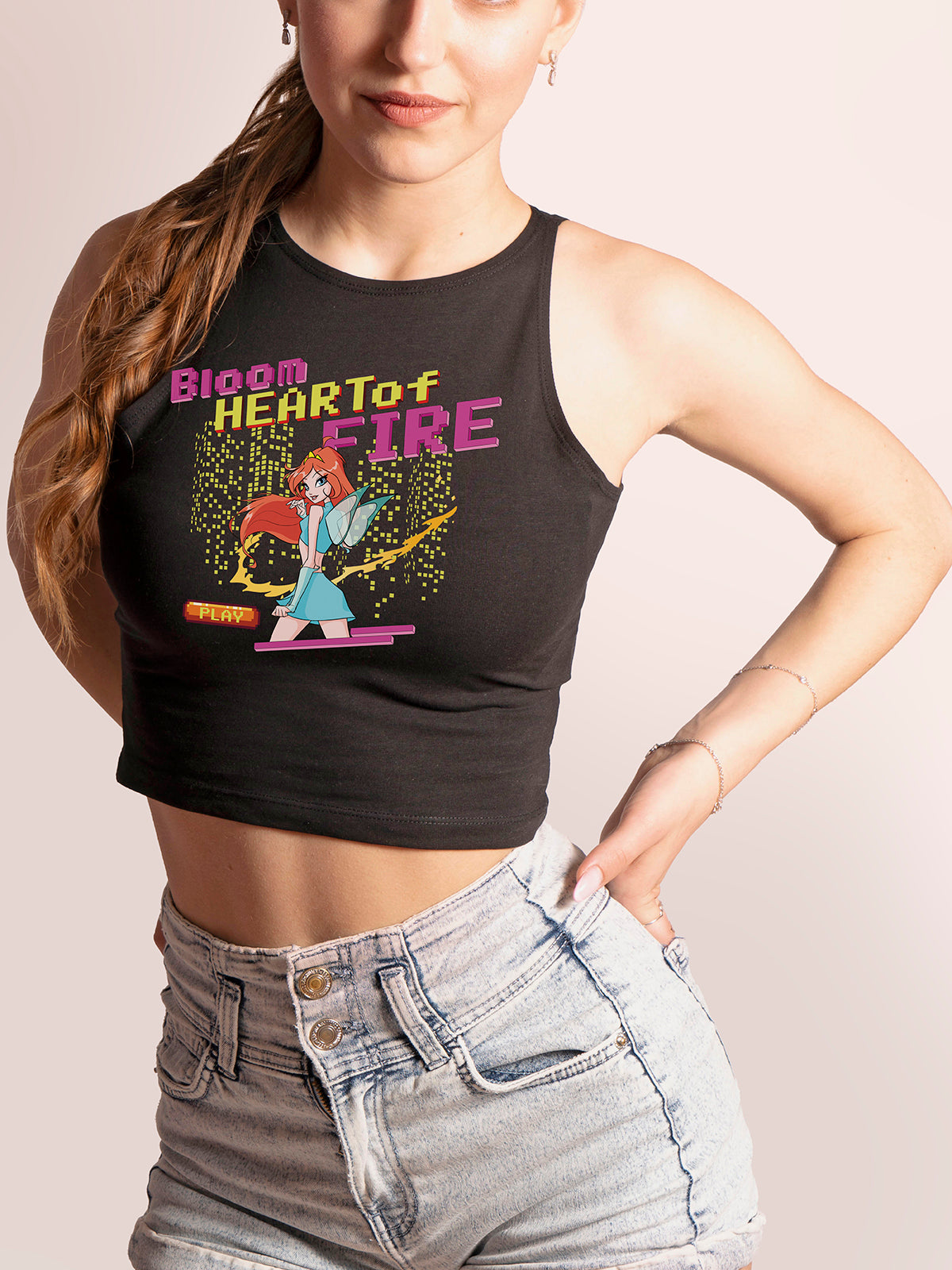 Bloom heart of fire Crop Top