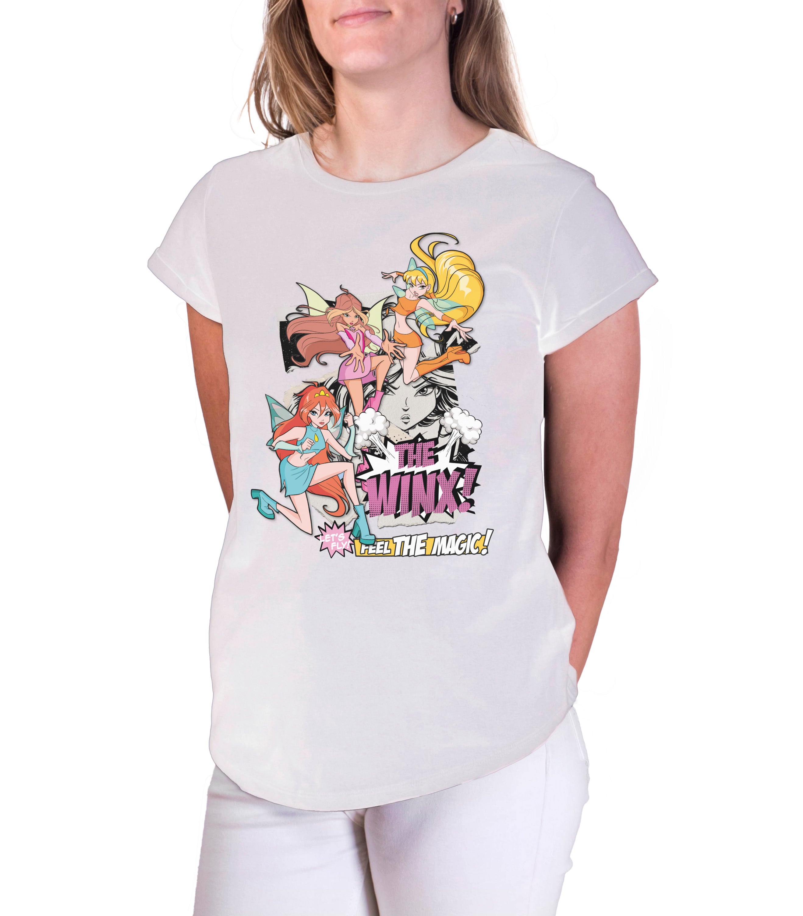 Let's fly Rolled sleeves T-shirt