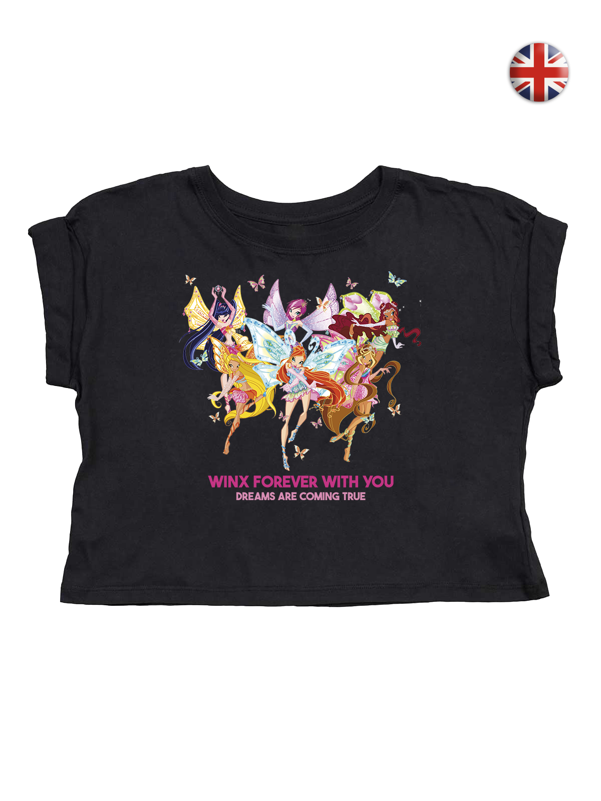 Say it in your language! Black Crop T-shirt