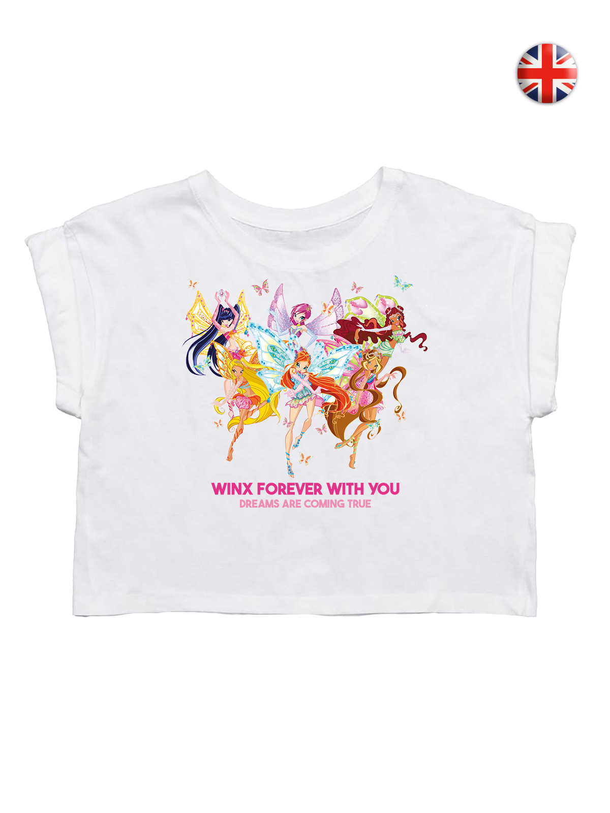 Say it in your language! White Crop T-shirt