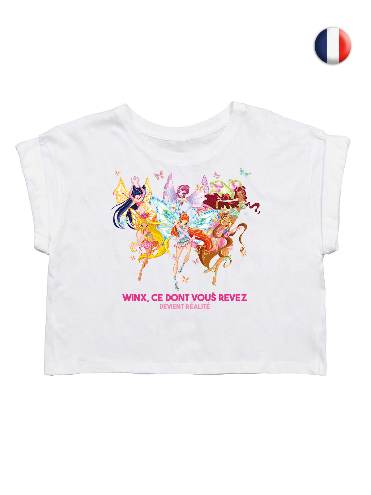 Say it in your language! White Crop T-shirt