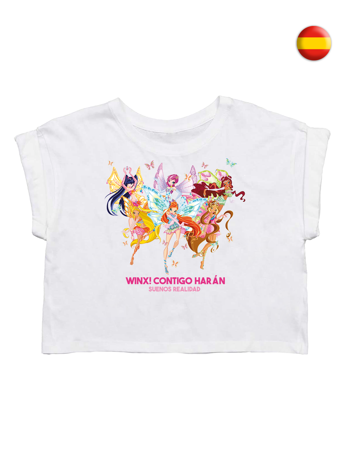 Say it in your language! White Crop T-shirt