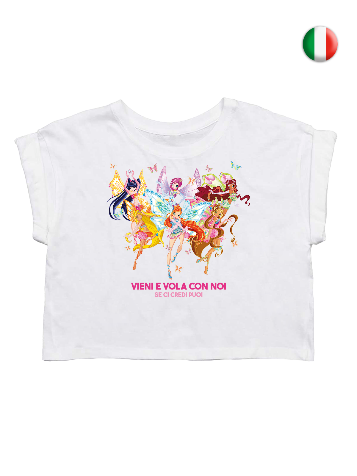 Say it in your language! White Crop T-shirt