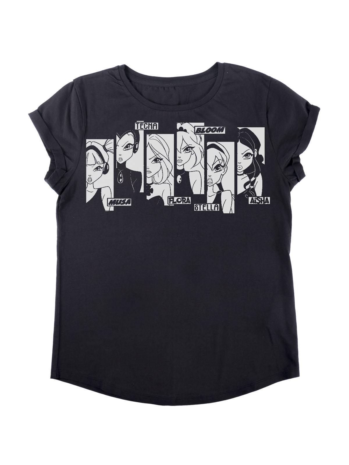 Side by Side! Rolled sleeves T-shirt